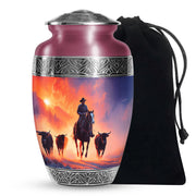 Cowboy Cremation Urns For Ashes - Sunset Memorial Urns For Pet Ashes