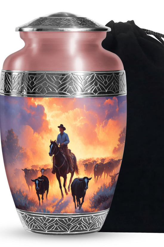 Cowboy Burial Urns For Ashes - Memorial Buria Urns For Pet Ashes