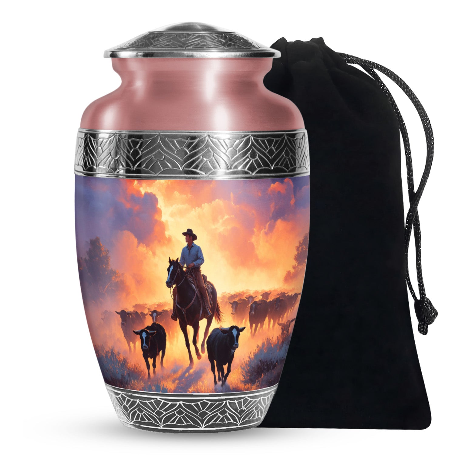 Cowboy Burial Urns For Ashes - Memorial Buria Urns For Pet Ashes