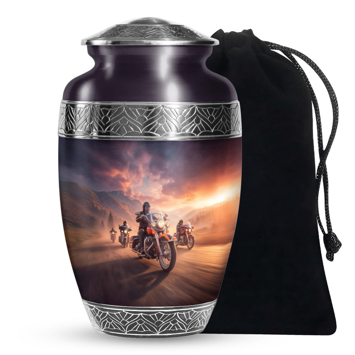 Motorcycle Riders Cremation Urn - Biker Memorial Urn For Loved Ones