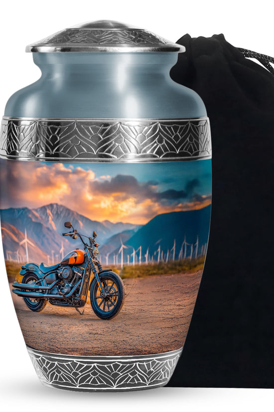 Motorcycle Funeral Urn For Men - Mountain Cremation Urn For Adult Ashes