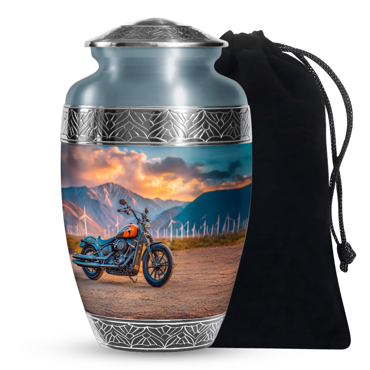 Motorcycle Funeral Urn For Men - Mountain Cremation Urn For Adult Ashes