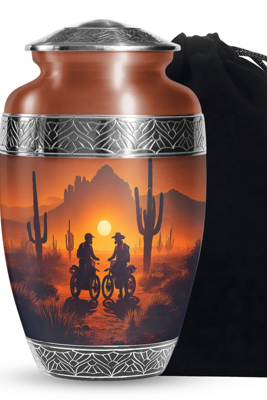 Desert Riders Memorial Urn - Beautiful Sunset Cremation For Human Ashes