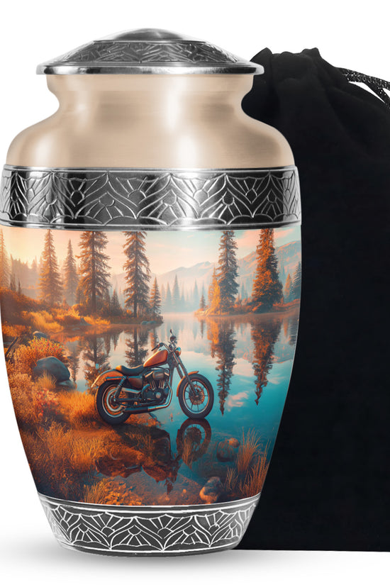 Scenic Forest Lake Cremation Urn - Memorial Urn For Loved Ones