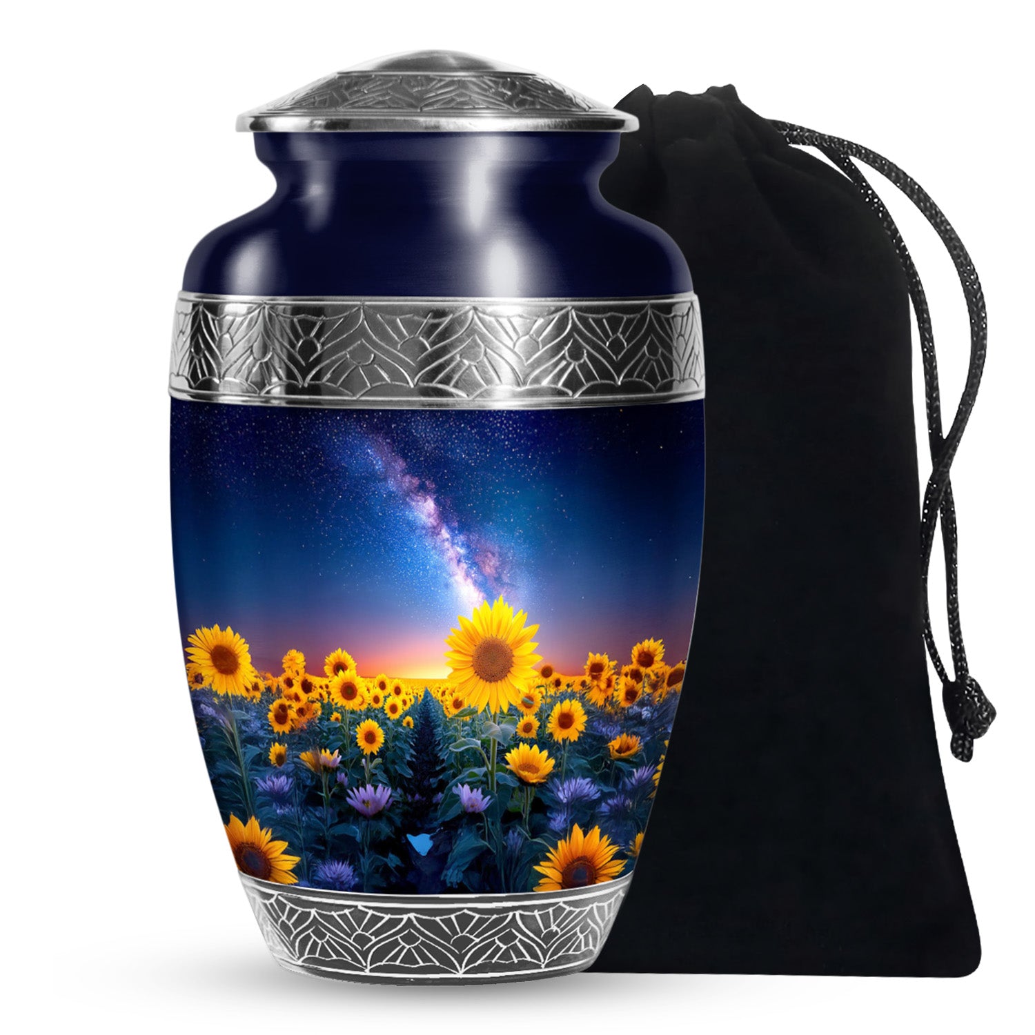 Sunflower Cremation Urn - Night Sky Beautiful Urn For Human Ashes