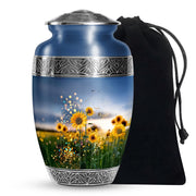 Sparkling Sunflower Field Urn - Decorative Cremation Urn For Loved Ones
