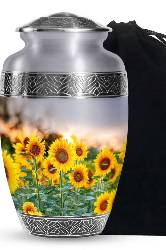 Golden Light Sunflower Urn - Memorial Urn For Loved Ones