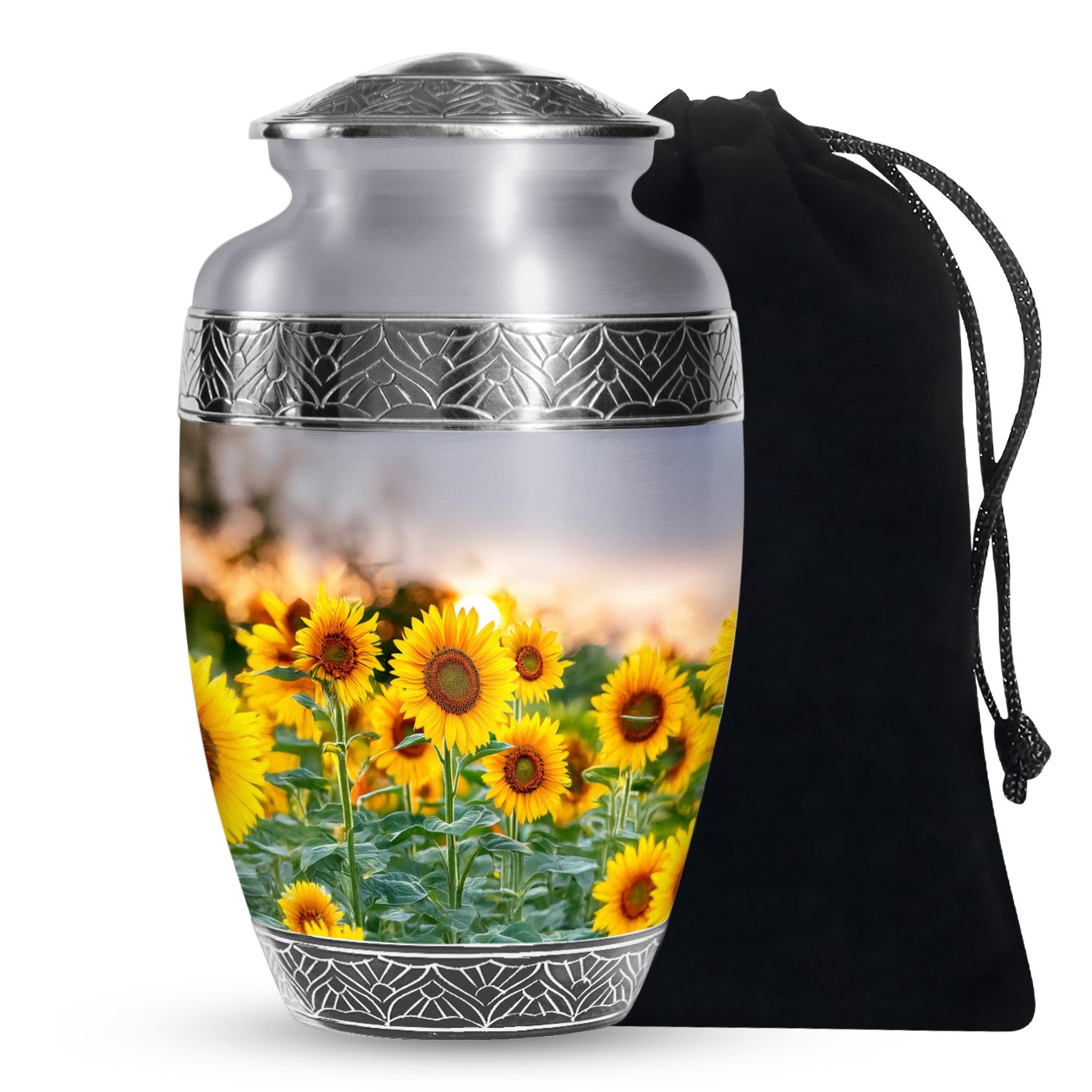Golden Light Sunflower Urn - Memorial Urn For Loved Ones