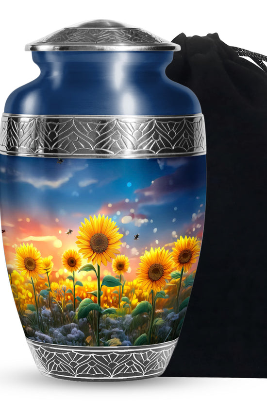 Sunflower Garden Bee Urn - Artistic Memorial Urn For Ashes