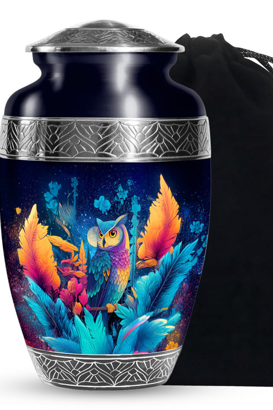 Artistic Night Owl Urn - Cremation Urn For Human Ashes