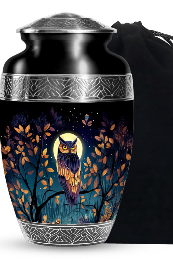 Moonlight Owl Cremation Urn - Artistic Memorial Urn for Loved Ones