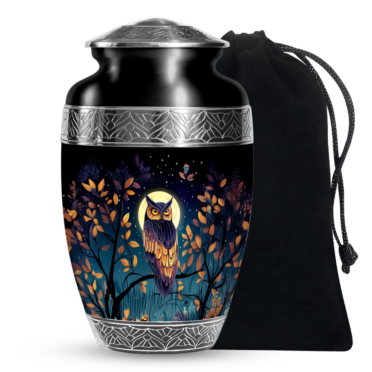 Moonlight Owl Cremation Urn - Artistic Memorial Urn for Loved Ones