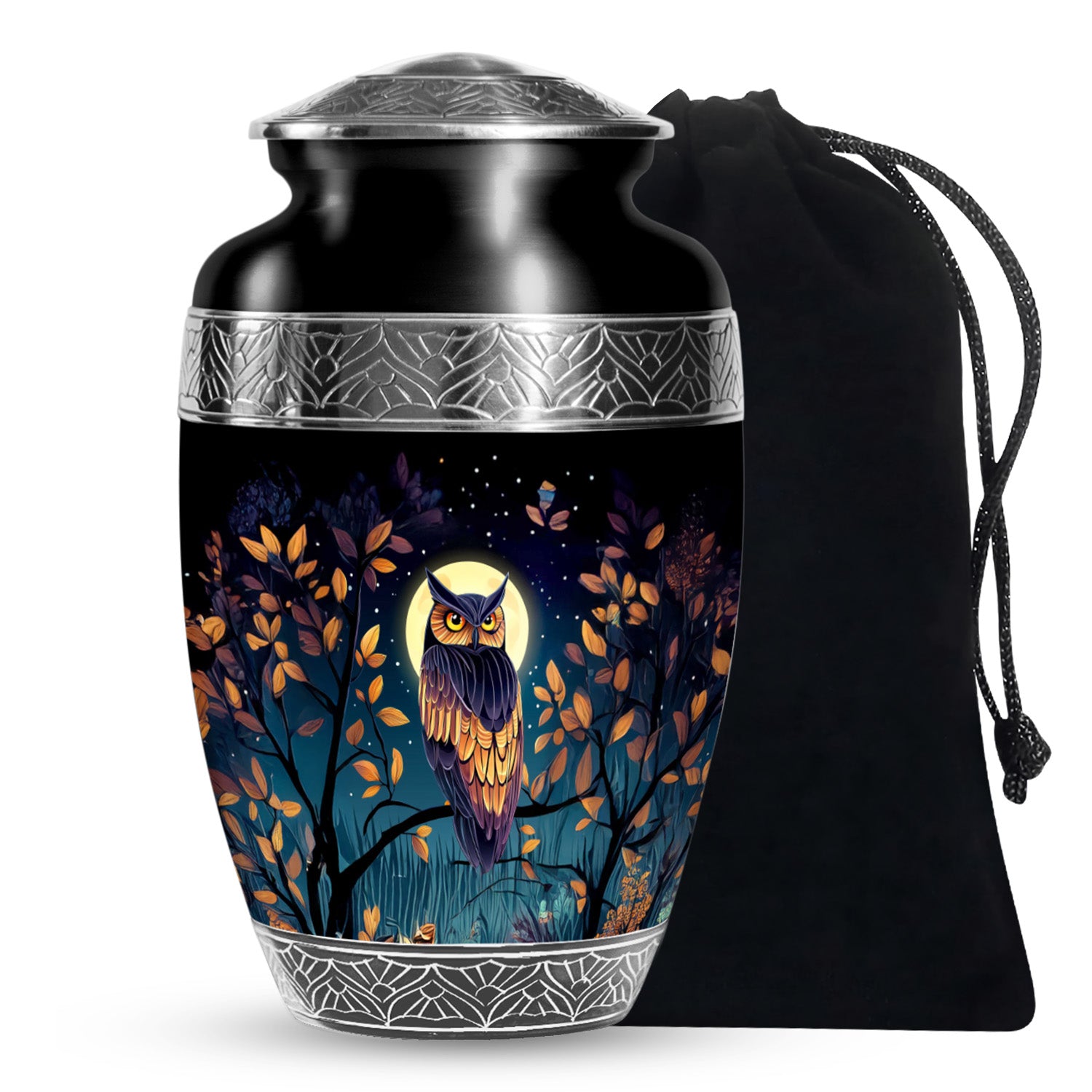 Moonlight Owl Cremation Urn - Artistic Memorial Urn for Loved Ones