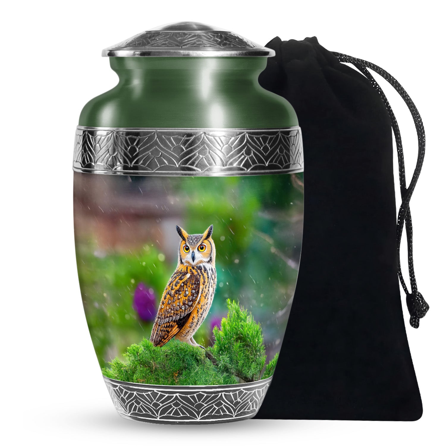 Owl Funeral Urn For Ashes - Green Nature Cremation Urn