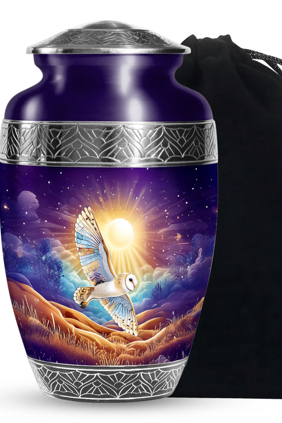 Artistic Owl Cremation Urn - Sunset Memorial Urn For Burial