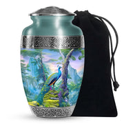Peacock Mountain Memorial Urn - Scenic Nature Cremation Urn For Ashes