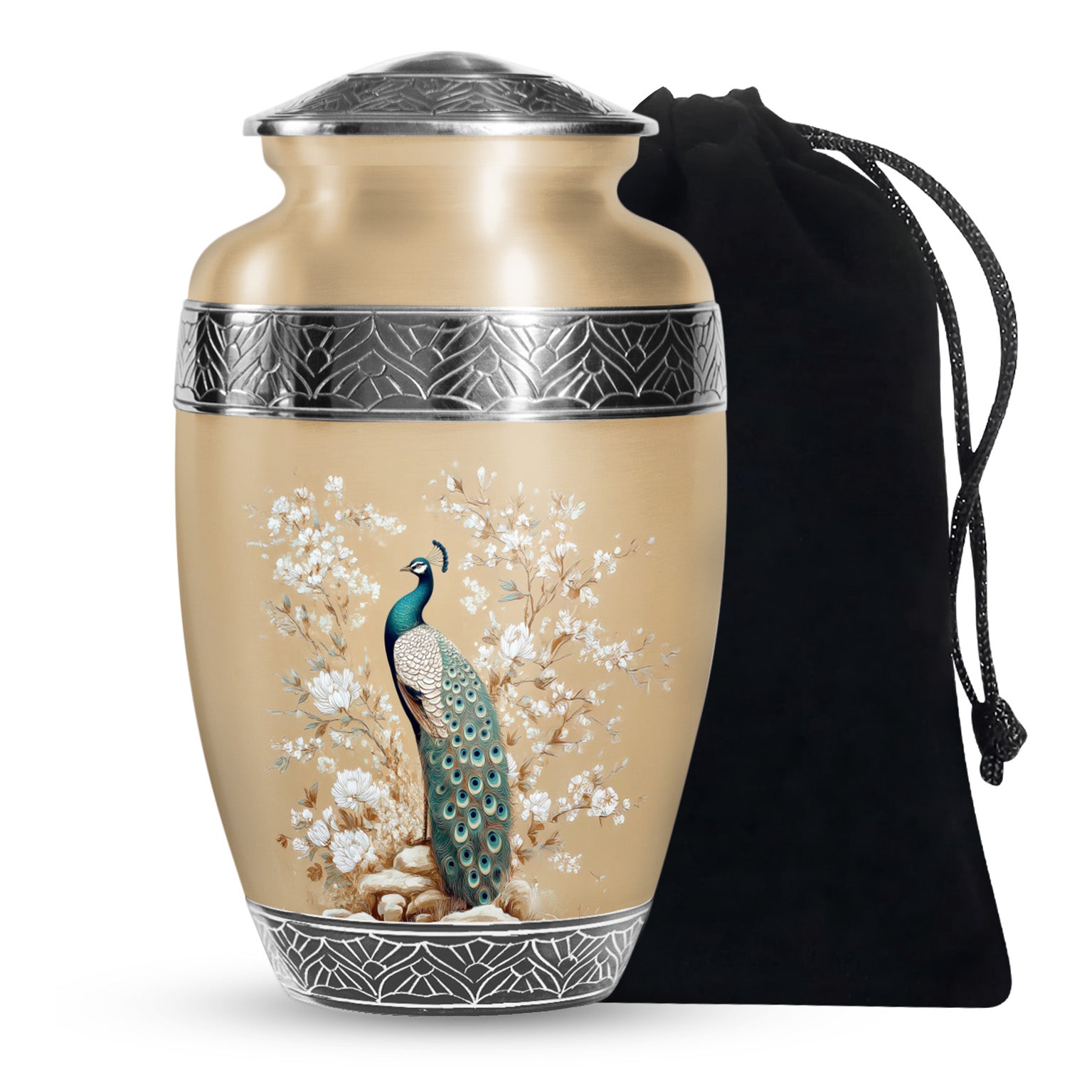 Peacock Theme Memorial Urn - Beautiful Artistic Funeral Urn For Loved Ones