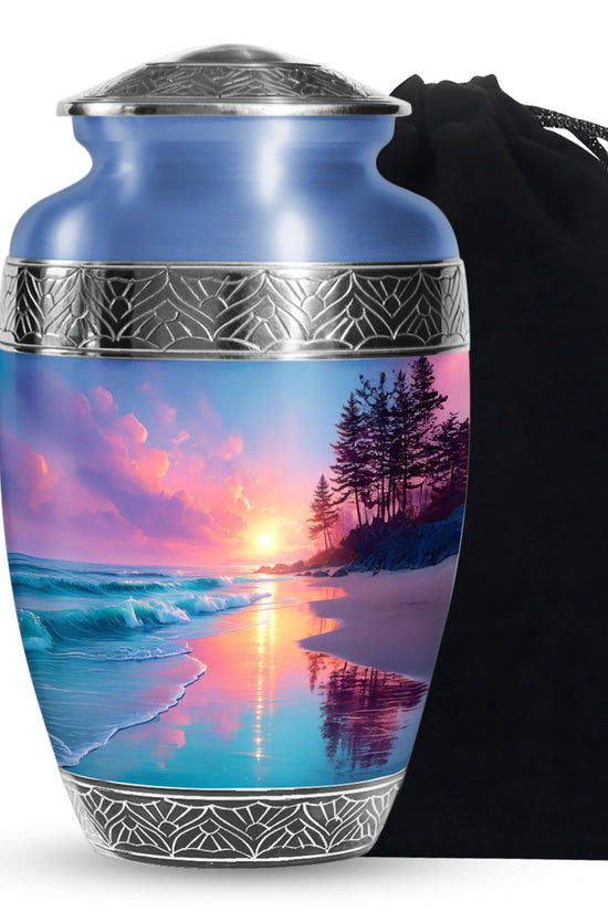 Seashore Memorial Urn For Ashes - Coastal Cremation Urn For Burial