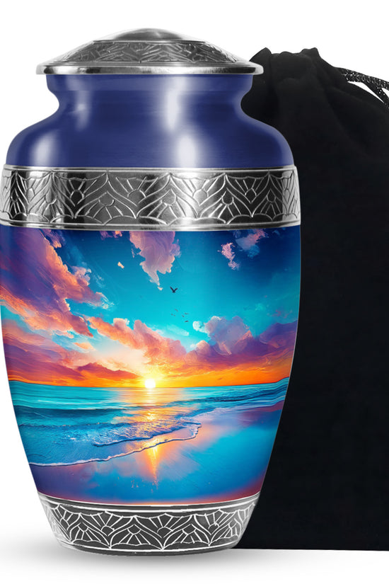 Beautiful Beach Funeral Urn - Peaceful Cremation Urn For Loved Ones