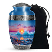 Ocean Wave Memorial Urn - Sunset Beach Cremation Urn For Human Ashes