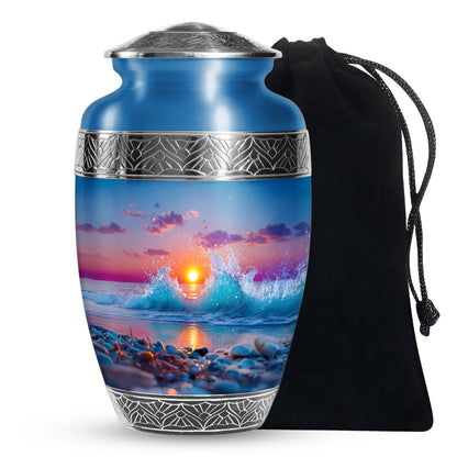 Ocean Wave Memorial Urn - Sunset Beach Cremation Urn For Human Ashes