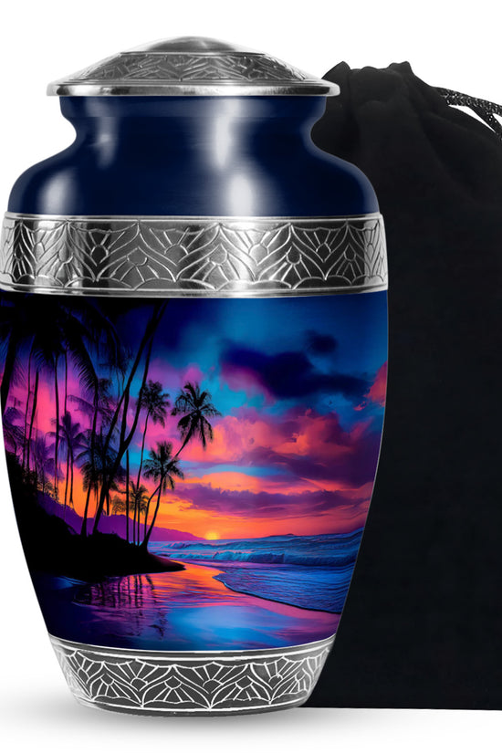 Beautiful Beach Funeral Urn - Elegant Cremation Urn For Human Ashes