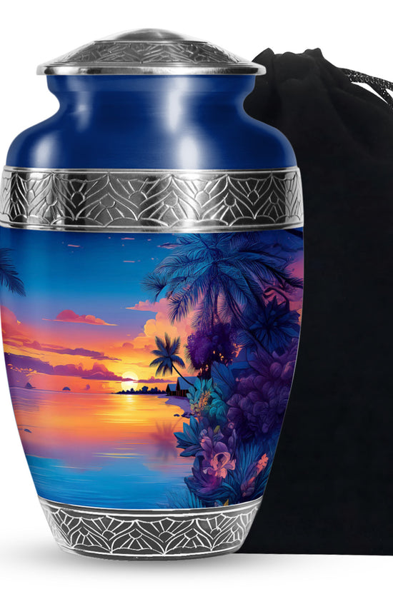 Beautiful Sunset Mermorial Urn - Artistic Funeral Urn For Human Ashes
