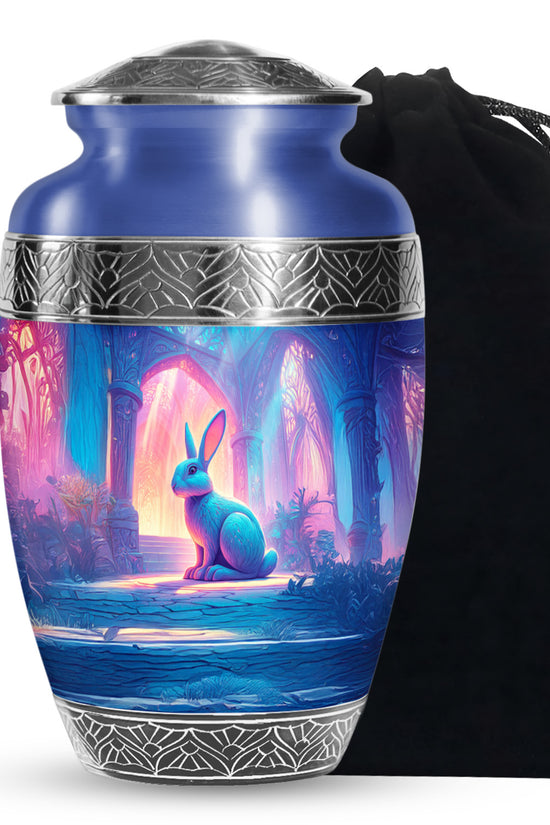 Dreamy Fantasy Rabbit Funeral Urn - Glowing Hall Cremation Urn For Loved Ones