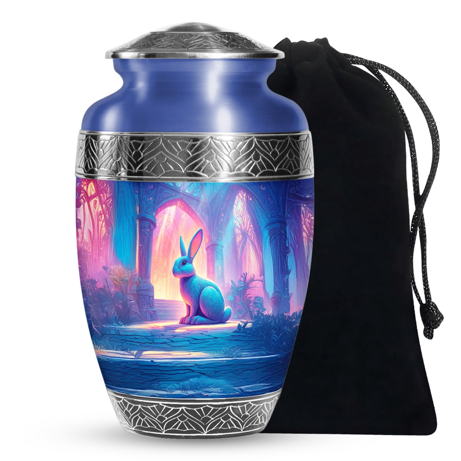 Dreamy Fantasy Rabbit Funeral Urn - Glowing Hall Cremation Urn For Loved Ones