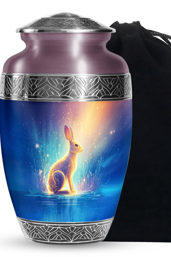 Golden Light Rabbit Cremation Urn - Peaceful Glow Memorial Urn For Human Ashes