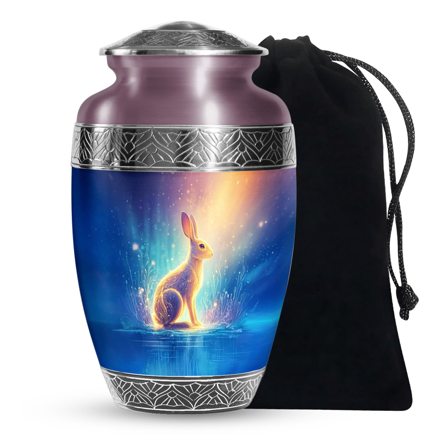 Golden Light Rabbit Cremation Urn - Peaceful Glow Memorial Urn For Human Ashes
