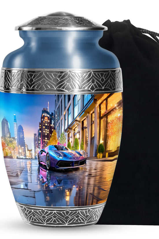 Neon Car Cremation Urn - Beautiful Memorial Urn For Male