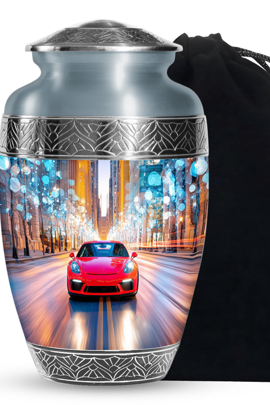 Red Supercar Speed Cremation Urn - Stylish Urn For Human Ashes