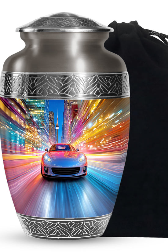 Speed Car Neon Urn - Cremation Urn For Loved Ones