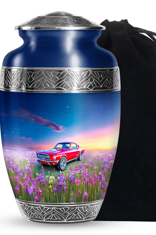 Classic Mustang Funeral Urn - Artistic Car Theme Urn For Human Ashes