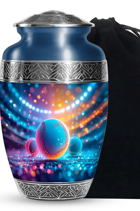 Glowing Baseball Memorial Urn - Decorative Urn For Male