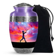 Sunset Baseball Player Urn - Cremation Urn For Human Ashes