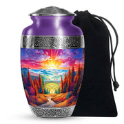 Mountain Baseball Field Urn - Artistic Cremation Urn For Loved Ones