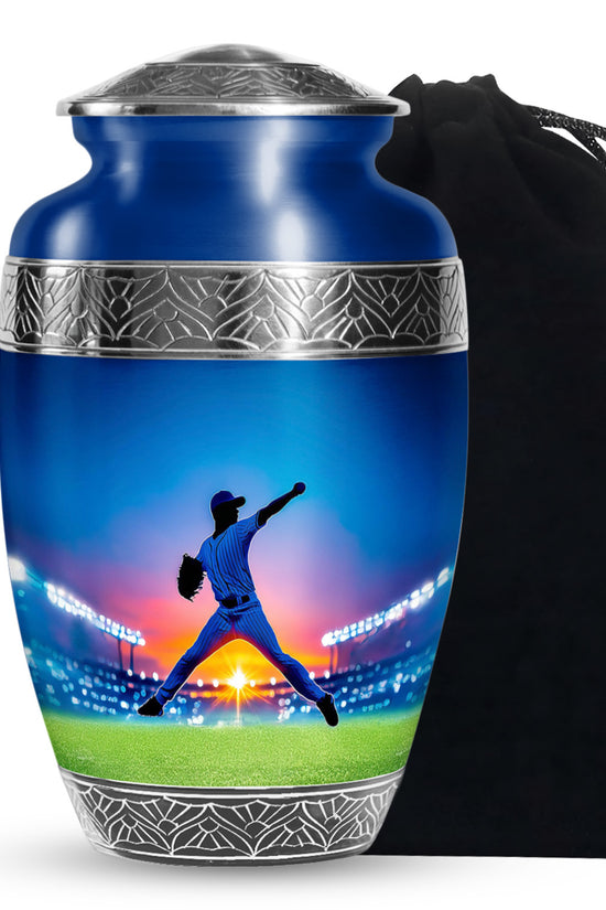 Baseball Pitcher Memorial Urn - Decorative Urn For Adult Male