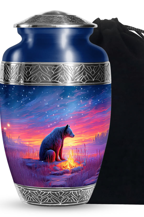 Brown Bear Memorial Urn - Mountain Cremation Urn For Male & Female