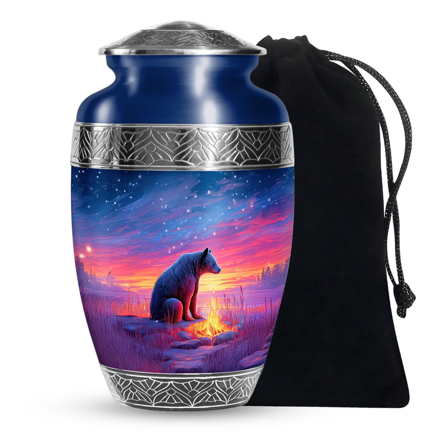 Brown Bear Memorial Urn - Mountain Cremation Urn For Male & Female