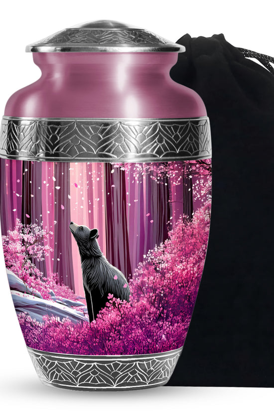 Cherry Blossom Memorial Urn - Bear Funeral Urn For Adults Ashes