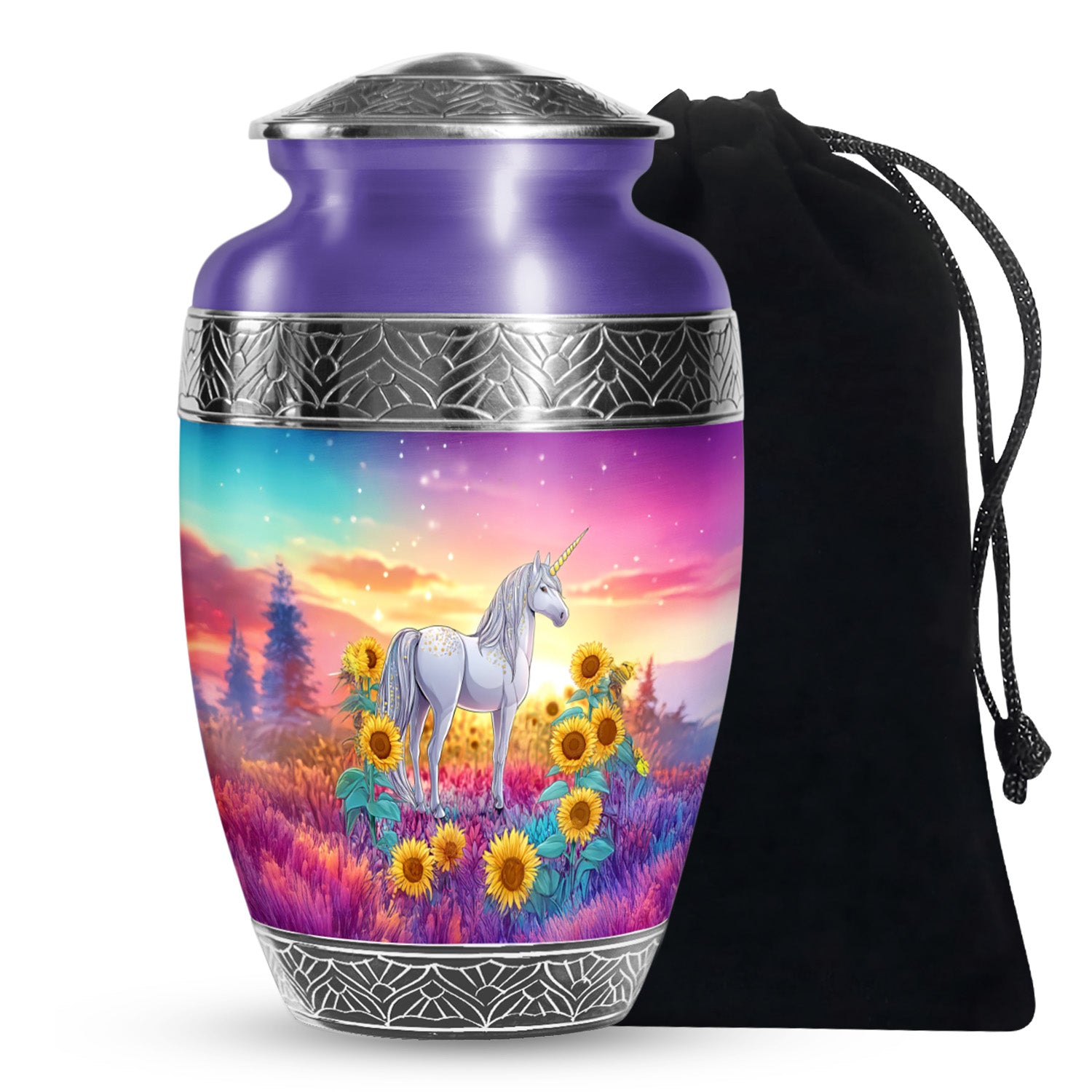Beautiful Unicorn Urn - Sunset Memorial Urn For Male & Female