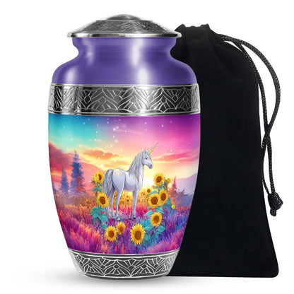 Beautiful Unicorn Urn - Sunset Memorial Urn For Male & Female