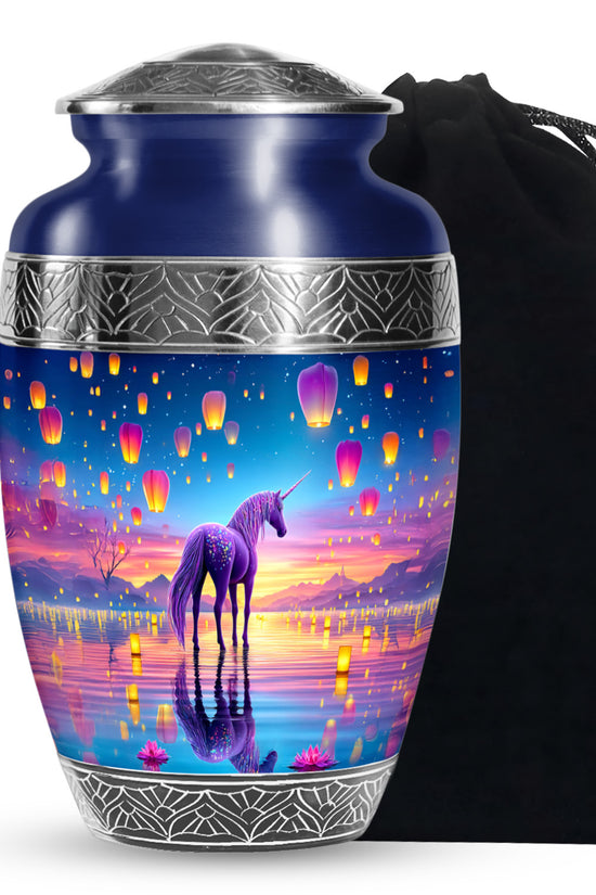 Sunset Unicorn Funeral Urn - Lantern Memorial Urn For Mother & Father
