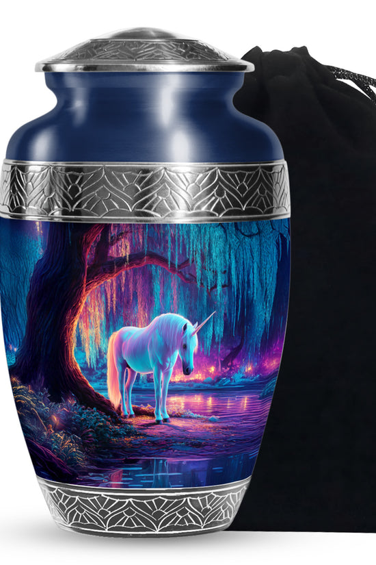 Neon Forest Unicorn Urn - Memorial Urn For Mother & Father