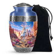 Beautiful Unicorn Theme Funeral Urn - Artistic Aluminium Cremation Urn For Ashes