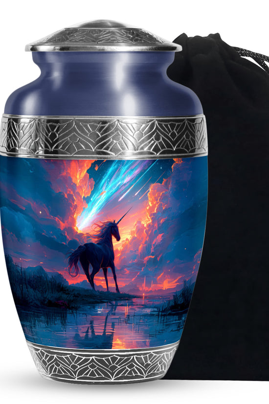 Artistic Unicorn Cremation Urn - Large Memorial Urn For Male & Female
