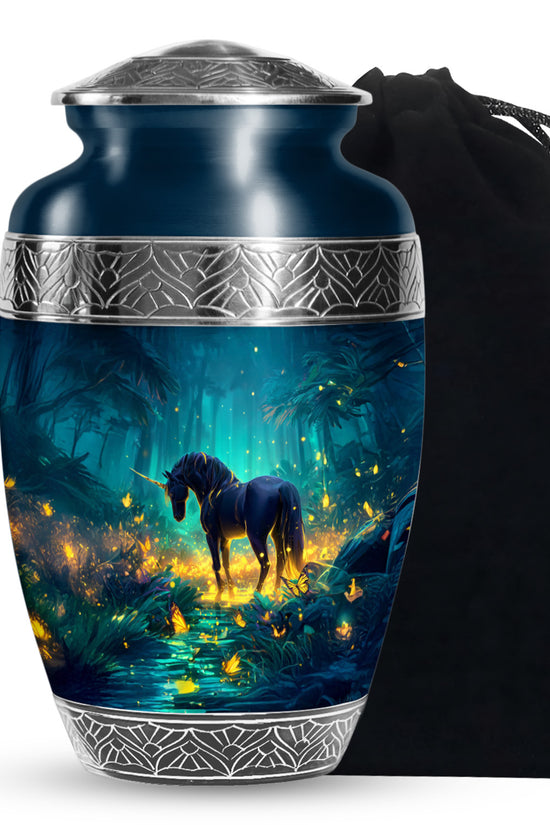 Unicorn Forest Cremation Urn - Decorative Urn For Human Ashes