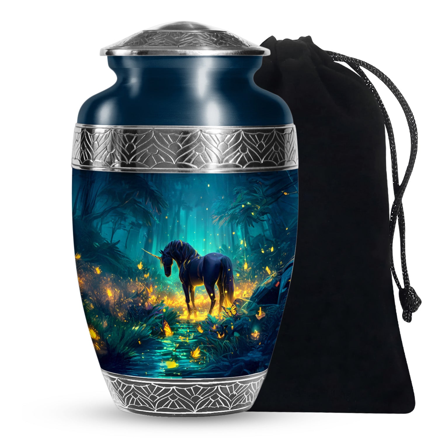Unicorn Forest Cremation Urn - Decorative Urn For Human Ashes